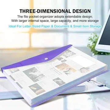 INTLBIZUYEE 12-Pack Expandable Binder Pockets for Organizing