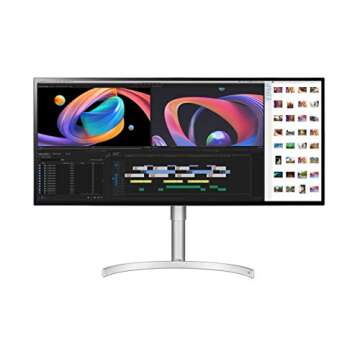 LG 34BK95U-W UltraFine 34" 21:9 5K 2K (5120 x 2160) Nano IPS LED UltraWide Monitor, 600 cd/m² HDR, Thunderbolt 3 / USB Type-C Inputs Black