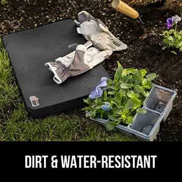 Gorilla Grip Extra Thick Kneeling Pad, Supportive Soft Foam Cushioning for Knee, Water Resistant Construction for Gardening, Bathing Baby, Workout Supplies, Lightweight, Garden Work Gifts, Black