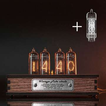 Nixie Tube Clock with Motion Sensor & Spare IN-14 Tube