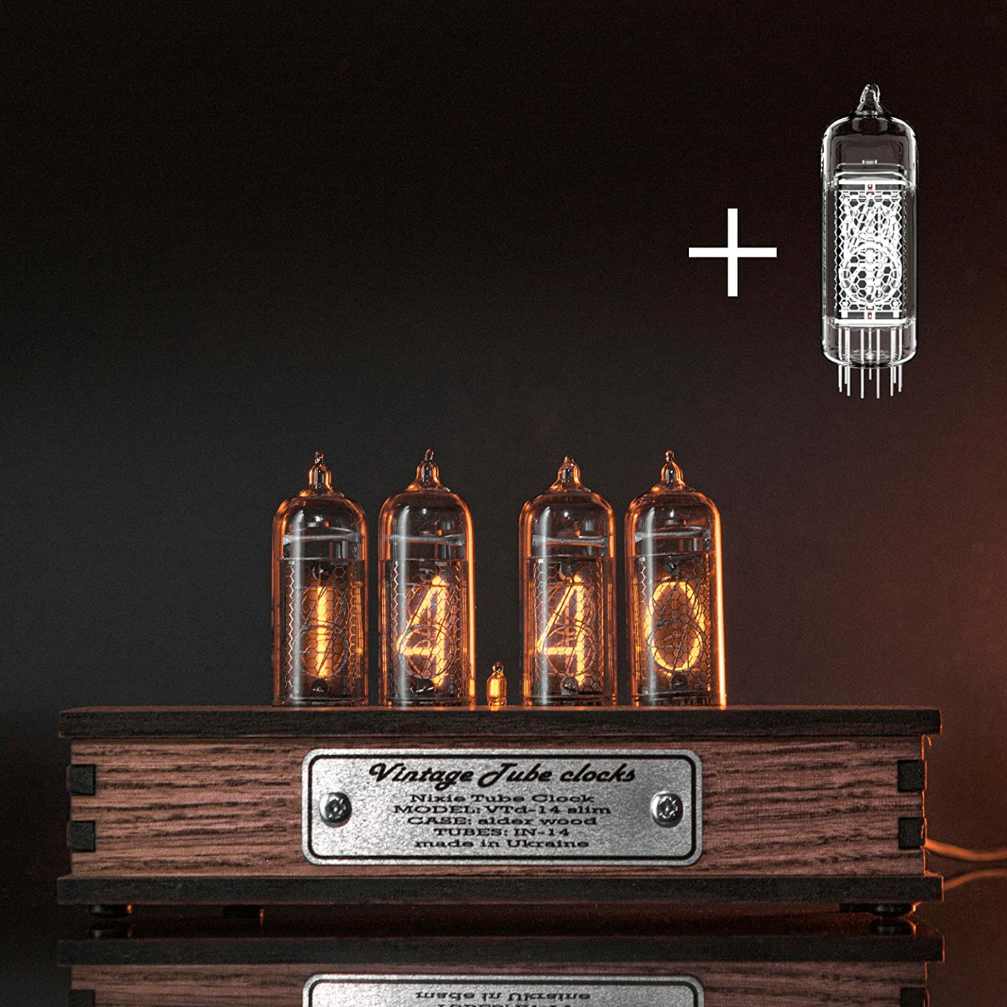 Nixie Tube Clock with Motion Sensor & Spare IN-14 Tube