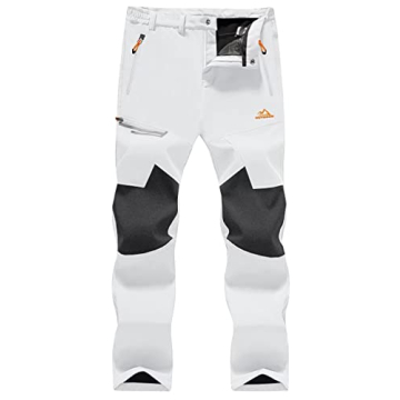 MAGCOMSEN Men's Waterproof Fleece-Lined Ski Pants for Winter Warmth