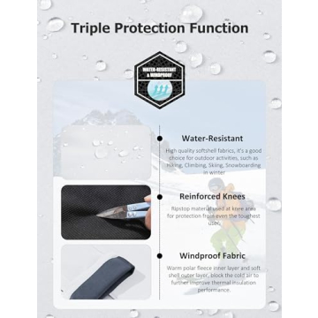 Waterproof Fleece-Lined Ski Pants for Men - Warm & Durable