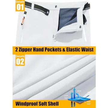 Waterproof Fleece-Lined Ski Pants for Men - Warm & Durable