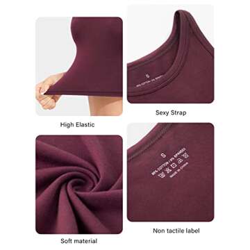 Kole Meego Crop Tops for Women Workout Cropped Tank Top Trendy High Neck Camisole Yoga Shirts Athletic Undershirts 4 Pack Black/Grey/Navy/Burgundy S