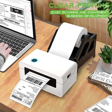 MFLABEL® 4 Rolls of 450 Direct Thermal Shipping Labels 4x6 for Zebra 2844 Zp-450 Zp-500 Zp-505