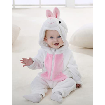 Cute Baby White Rabbit Costume for Winter Fun