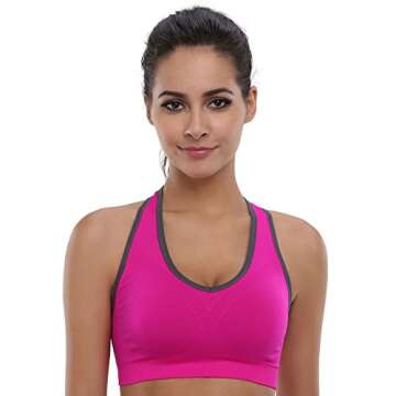 BAOMOSI Women's Seamless Racerback Sports Bra High Impact Support Yoga Gym Workout Fitness Black Blue Grey Purple Rose Red XL