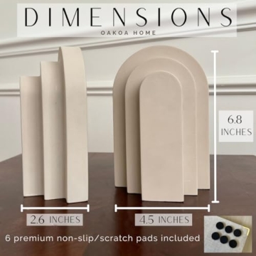 OAKOA Concrete Heavy Book Ends for Stylish Organization