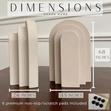 OAKOA Concrete Heavy Book Ends for Stylish Organization