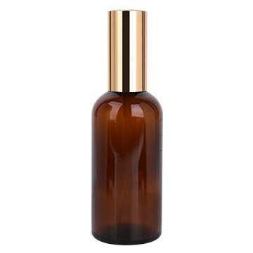 Foraineam 9 Pack 100ml / 3.4 oz. Amber Glass Spray Bottle with Atomizer, Fine Mist Spray, Refillable Container for Perfume, Cleaning Products, Essential Oils