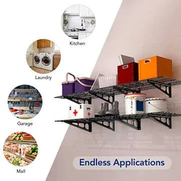 FLEXIMOUNTS 2-Pack 2x6ft Heavy-Duty Garage Shelving