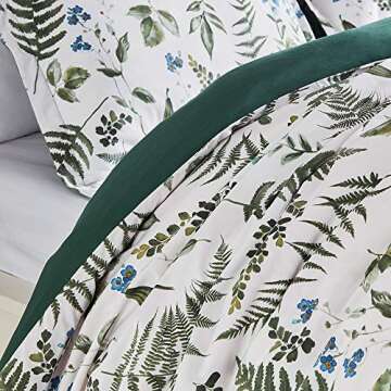 SLEEP ZONE Bedding Duvet Cover Sets Printed Pattern Tropical Plants 120gsm Ultra Soft Zipper Closure...