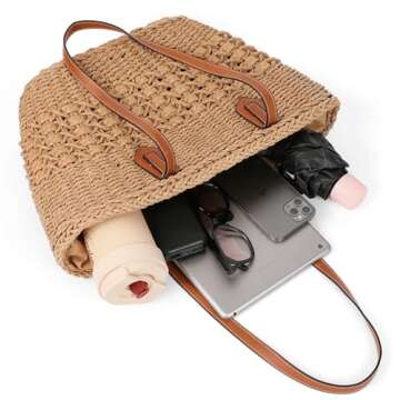 Stylish Women’s Straw Shoulder Bag for Summer Travel