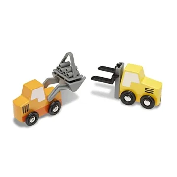Melissa & Doug Wooden Construction Vehicles Set for Toddlers