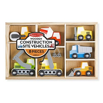 Melissa & Doug Wooden Construction Vehicles Set for Toddlers