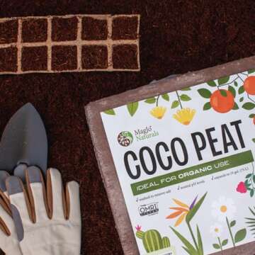 Transform Your Garden with MagJo Naturals 100% Pure Coco Coir (Coco Peat) - 11 lb Block for Organic ...
