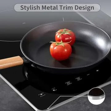 2 Burner Electric Cooktop, Electric Stove Top 12 Inch with Metal Trim, Sensor Touch Control, Fast Heat, Multiple Safety Protection, 3000W, 220V~240V Hard Wire(No Plug)