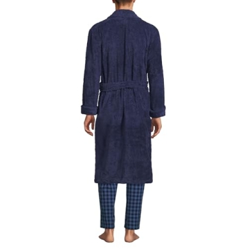 Luxurious Lands' End Men's Calf Length Terry Robe