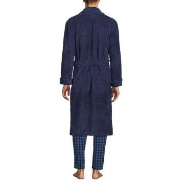 Luxurious Lands' End Men's Calf Length Terry Robe