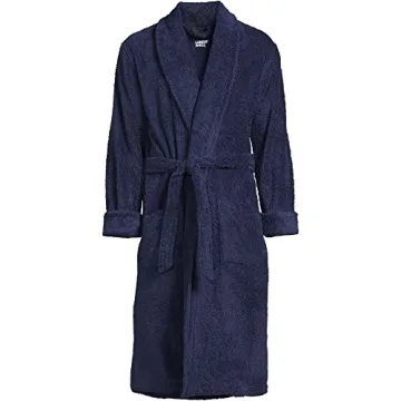 Luxurious Lands' End Men's Calf Length Terry Robe