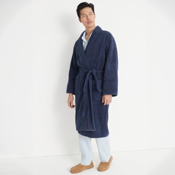 Luxurious Lands' End Men's Calf Length Terry Robe