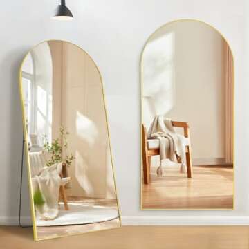 Full Length Mirrors 71"x32" Arched Full Body Mirror Black Arch Mirror Arched Floor Mirror Bathroom V...
