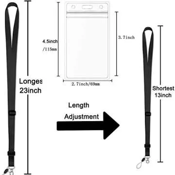 AMUU 6 Pack Lanyards Adjustable Extend Length Lanyard with id Badge Holder for Women Keys Kids Men ID Card Holder Lanyard Cruise Ship Waterproof Credit Card Name tag Holder