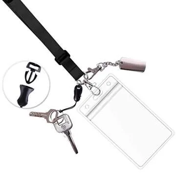 AMUU 6 Pack Lanyards Adjustable Extend Length Lanyard with id Badge Holder for Women Keys Kids Men ID Card Holder Lanyard Cruise Ship Waterproof Credit Card Name tag Holder