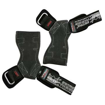 Lifting Grips PRO Weight Gloves Heavy Duty Barbell Gymnastics Straps Alternative to Power Hooks Deadlifts Adjustable Neoprene Padded Wrist Wrap