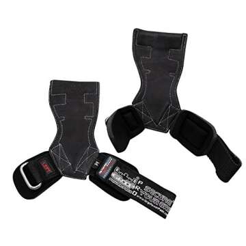 Lifting Grips PRO Weight Gloves Heavy Duty Barbell Gymnastics Straps Alternative to Power Hooks Deadlifts Adjustable Neoprene Padded Wrist Wrap