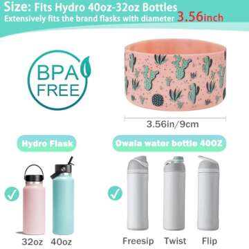 WK IEASON Protective Silicone Base Boot for Hydro Flask 32OZ 40OZ Wide Mouth - Anti-Slip Sleeve Cove...