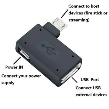 HOXIBSL OTG Cable Adapter for Fire Stick - 3-Pack