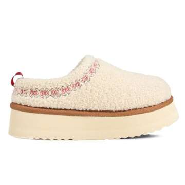 LazyStep Women's Fuzzy Platform House Slippers, Braid Mini Boots with Memory Foam, Slip-on Warm Fluf...