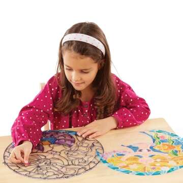 Melissa & Doug Stained Glass Made Easy Activity Kit: Mermaids - 140+ Stickers