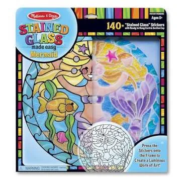 Melissa & Doug Stained Glass Mermaid Activity Kit - Fun for Kids!