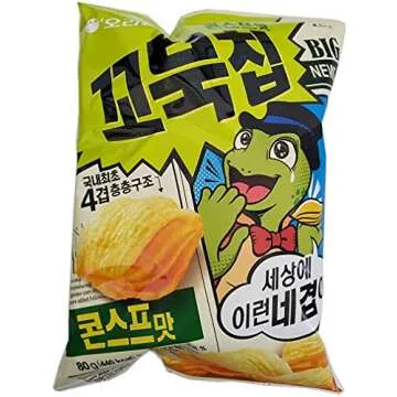 Korean Orion New Four Layers Turtle Chips Corn Soup Flavor 3 Packs