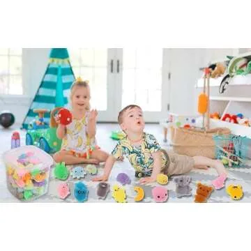 Bingcute 72 pcs Mochi Squishy Toys, Kawaii Squishy Animals for Party Favors Classroom Prize Pinata Easter Fillers Fidget Toys Pack Bulk Squishies Toys