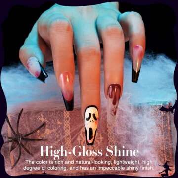 AZUREBEAUTY Halloween Dip Powder Nail Kit Starter Black Green Noctilucent Purple Red add 3D Nails Accessory Acrylic Dip Powder Liquid Set with Base/Top Coat Activator for Manicure Gift Box