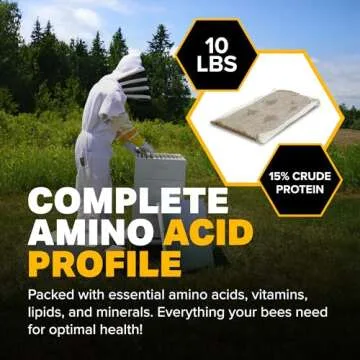 Mann Lake Ultra Bee Pollen Substitute Patties, High Protein, Boosts Brood, Healthy Colony, Beekeeper Essential, Free from Animal by-Products, Rich in Vitamins & Amino Acids, 10 Lbs
