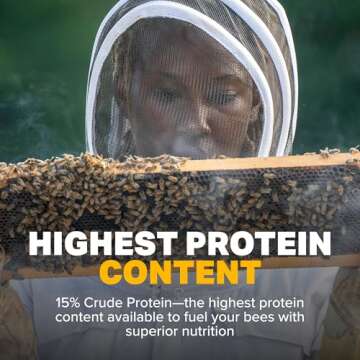 Mann Lake Ultra Bee Pollen Substitute Patties, High Protein, Boosts Brood, Healthy Colony, Beekeeper Essential, Free from Animal by-Products, Rich in Vitamins & Amino Acids, 10 Lbs