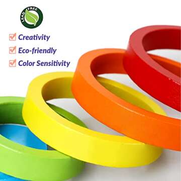 TOY Life Wooden Rainbow Stacking Toy, 27 Pcs Stacking Toy Wooden Rainbow Stacker Baby Toys 6 to 12 Months Montessori Rainbow Stacking Game Baby Toys 12-18 Months Nesting Blocks Puzzle Educational Toys