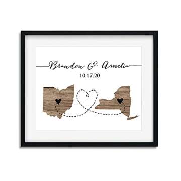 Personalized Two State Art Print for Loved Ones