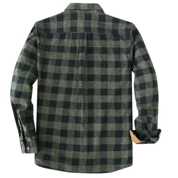 Dubinik Mens Flannel Shirts Long Sleeve Flannel Shirt for Men Casual Button Down 100% Cotton Shirt B...