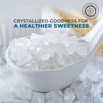 Pride Of India - Natural Crystal Rock Sugar Whole - 12 oz (340 gm) Medium Dual Sifter Jar - Authenti...