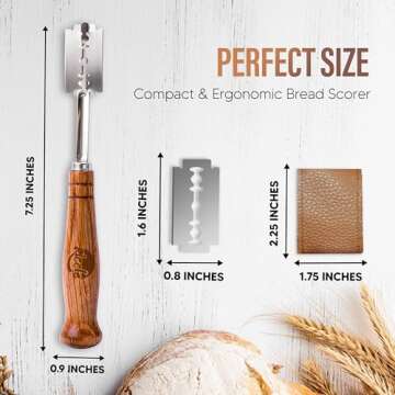 RICCLE Bread Lame Slashing Tool, Dough Scoring Knife with 15 Razor Blades and Storage Cover
