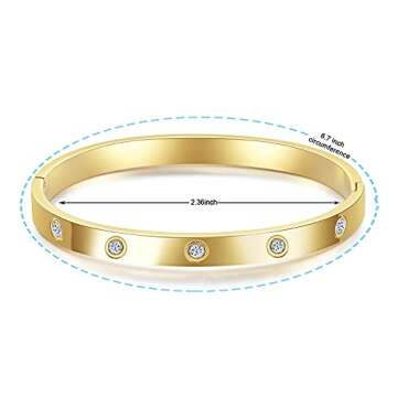 AryaHozel Love Bracelet for Her Women Teen Girls Rose Gold Silver Plated Oval Bracelet with Cubic Zirconia Crystal Classic Jewelry Birthday Graduation Friendship Gifts for Her Grils Friend Sister BFF