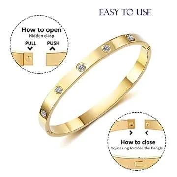 AryaHozel Love Bracelet for Her Women Teen Girls Rose Gold Silver Plated Oval Bracelet with Cubic Zirconia Crystal Classic Jewelry Birthday Graduation Friendship Gifts for Her Grils Friend Sister BFF