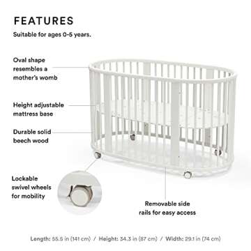Stokke Sleepi Bed - Oval Crib for Comfortable Growing Spaces