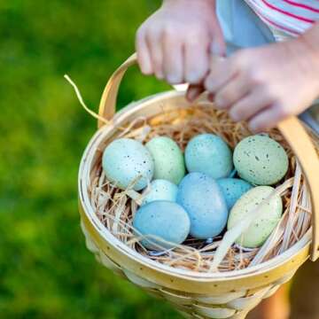 Winlyn 40 Pcs Easter Eggs Artificial Speckled Foam Eggs Pastel Green Blue Decorative Eggs 2.1" for Neutral Spring Easter Table Decor Bowl Basket Filler DIY Wreath Party Favor